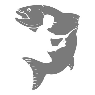 pêcheur poisson motif thermocollant