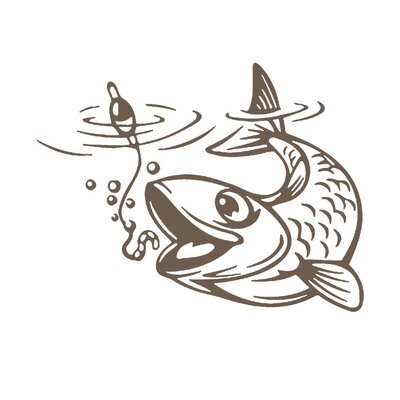 poisson hameçon motif thermocollant
