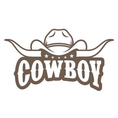 cowboy chapeau cornes motif thermocollant