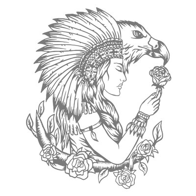 indienne aigle motif thermocollant
