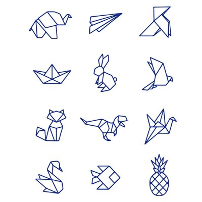 mini animaux géométriques motifs thermocollants