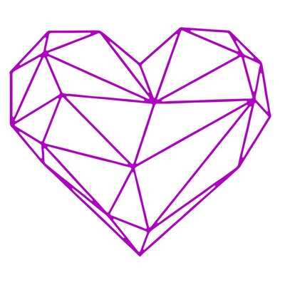 coeur géométrique motif thermocollant