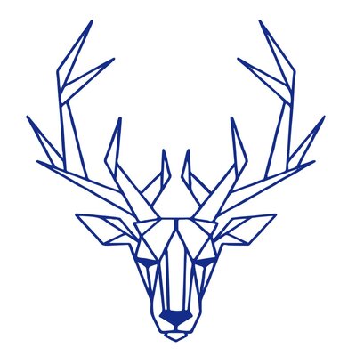 tete cerf géométrique motif thermocollant
