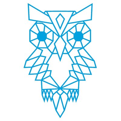 hibou géométrique motif thermocollant