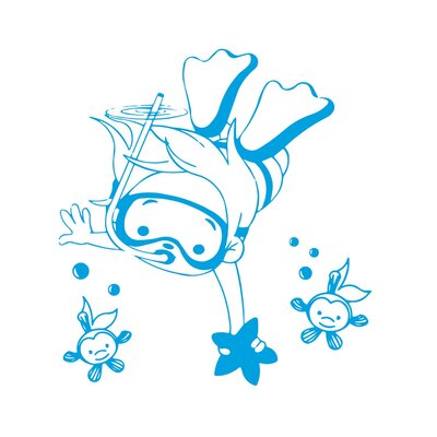 enfant plongé motif thermocollant