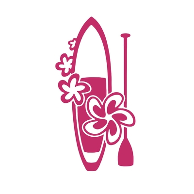 paddle fleurs motif thermocollant