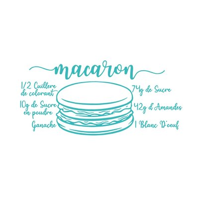 recette macaron motif thermocollant