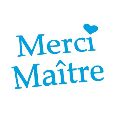 merci maître coeur motif thermocollant