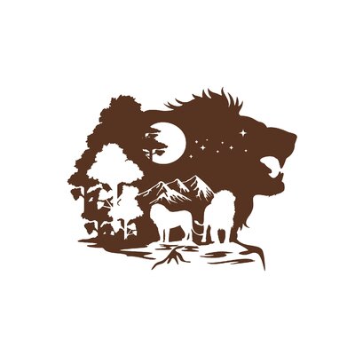 lions arbres motif thermocollant