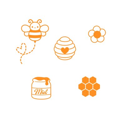 Miel Abeille Motif thermocollant