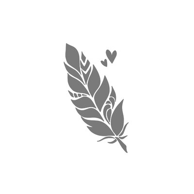plume coeur motif thermocollant