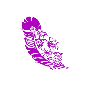 plume fleurs motif thermocollant