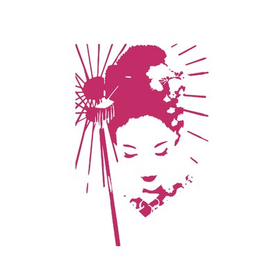 geisha motif thermocollant