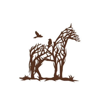 Cheval arbre branches motif themrocollant