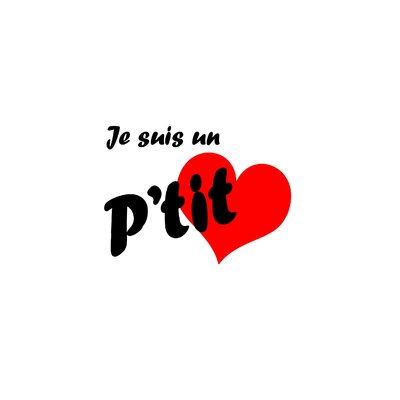 je suis un p'tit coeur motif thermocollant