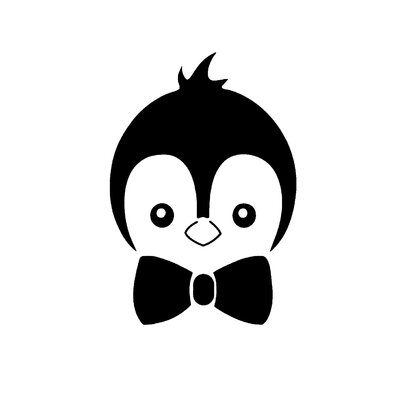 Pingouin noeud papillon motif thermocollant