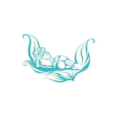 Femme sur feuille motif thermocollant