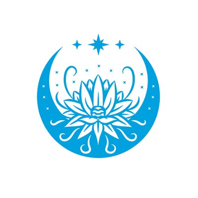 Fleur lune étoiles motif thermocollant