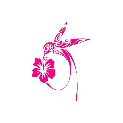 oiseau hibiscus motif thermocollant