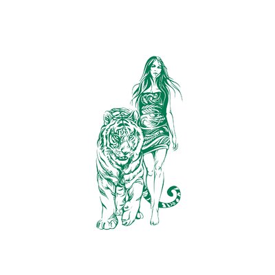 Tigre femme motif thermocollant