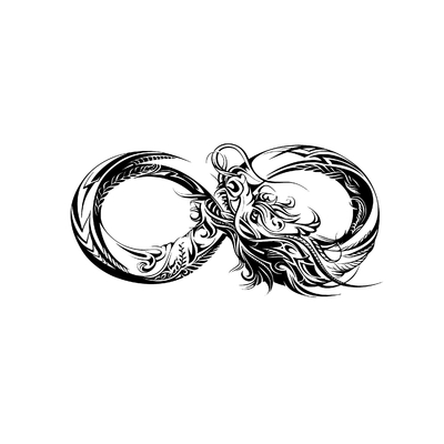 infini dragon motif thermocollant
