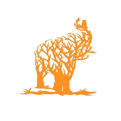 éléphant arbre branches motif thermocollant