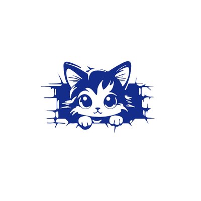 Chaton mur motif thermocollant