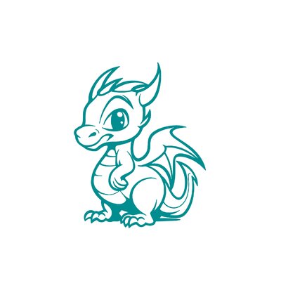 petit dragon motif thermocollant flex textile