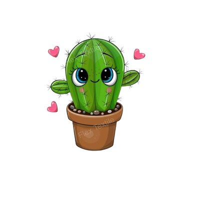 Cactus Coeurs Transfert Impression DTF Flex Textile