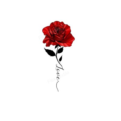 Rose Love Transfert Impression DTF Flex Textile