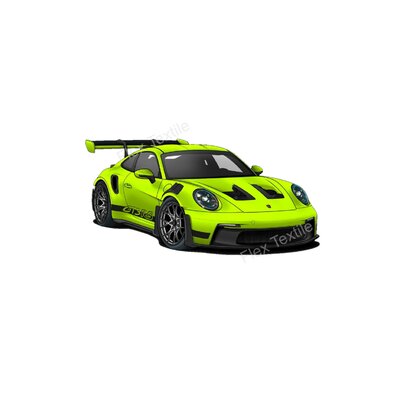 Voiture Verte impression transfert DTF Flex Textile