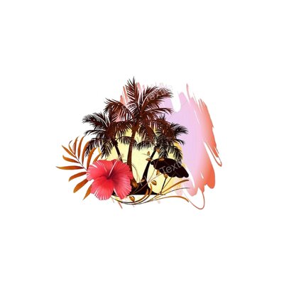 Palmiers Fleur impression dtf flex textile