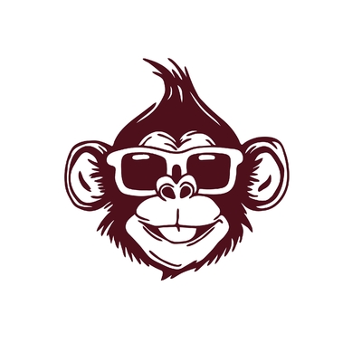 singe humour lunettes motif thermocollant flex textile