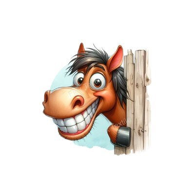 Cheval Caché Humour Impression DTF Flex textile