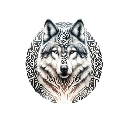 Loup Tatouage Tribal impression dtf flex textile