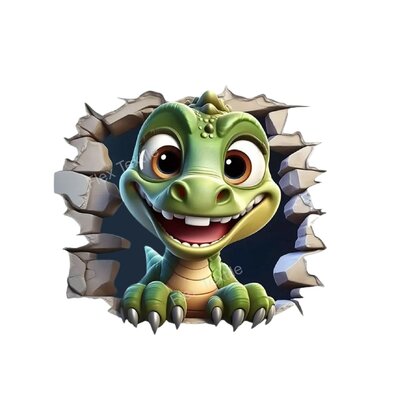 Dinosaure Mur Impression DTF Flex Textile
