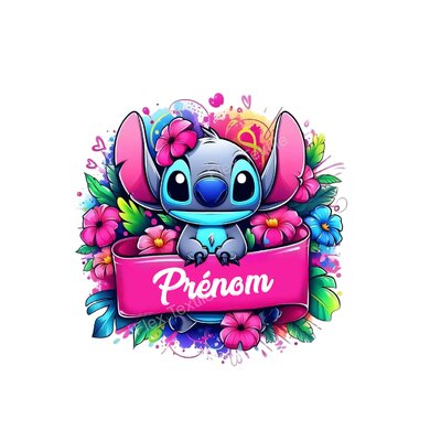 stitch prénom impression dtf flex textile