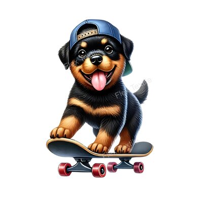 chiot rottweiler casquette transfert thermocollant impression dtf flex textile