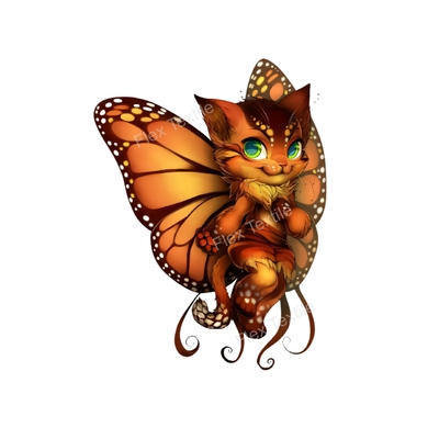 chat papillon transfert thermocollant impression dtf flex textile