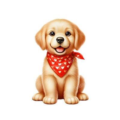 chiot labrador bandana transfert thermocollant impression dtf flex textile