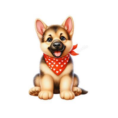 chiot berger bandana transfert thermocollant impression dtf flex textile
