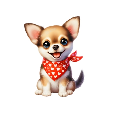 chiot chihuahua foulard transfert thermocollant impression dtf flex textile