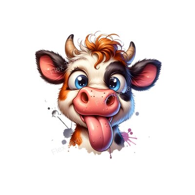 vache tire langue transfert thermocollant impression dtf flex textile