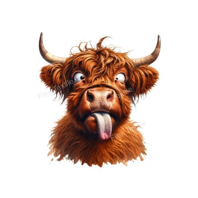 vache louche langue transfert thermocollant impression dtf flex textile