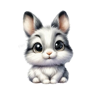 lapin gris transfert thermocollant impression dtf flex textile
