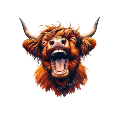 vache éclat rire humour transfert thermocollant impression dtf flex textile