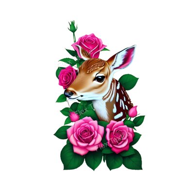 daim biche roses transfert thermocollant impression dtf flex textile
