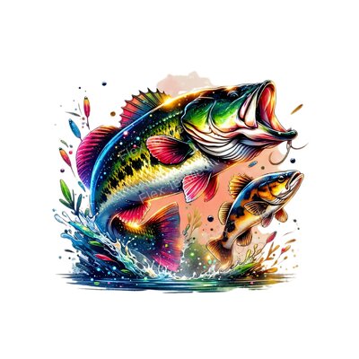 deux poissons transfert thermocollant impression dtf flex textile