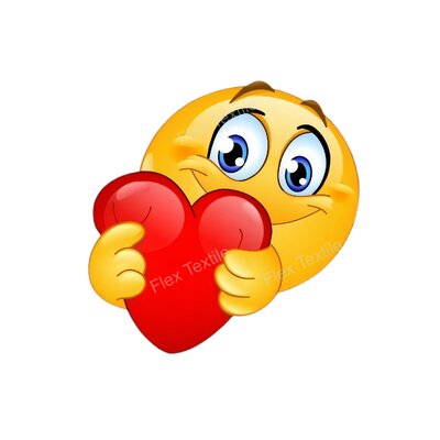 emoji amoureux transfert thermocollant impression dtf flex textile