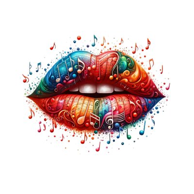 bouche musique transfert thermocollant impression dtf flex textile